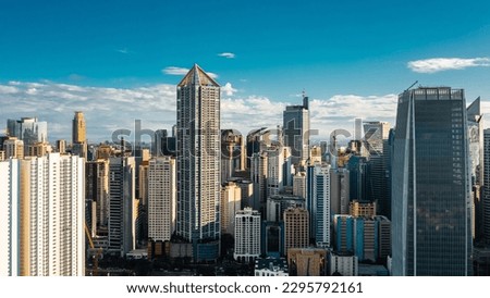 Cityscape of Makati. It is a city in Philippines known for the skyscrapers and shopping malls of Makati Central Business District Royalty-Free Stock Photo #2295792161