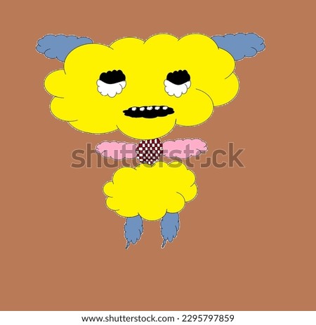 Cloud head with brown background 