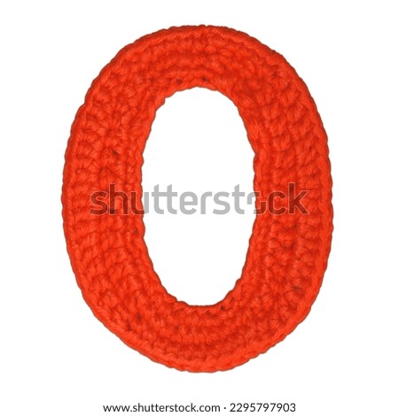 Knitted Red Ukrainian Letter О (O) Isolated On White Background