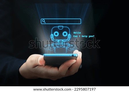 Business people search with a smart AI using an artificial intelligence chatbot developed. Royalty-Free Stock Photo #2295807197