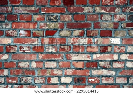 Classic red brick wall from the front