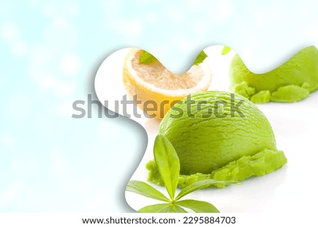 Ice cream on a blur background, Background for design and decoration
