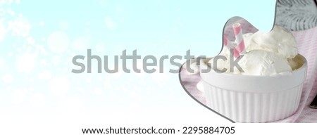 Ice cream on a blur background, Background for design and decoration