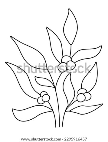 Vector black and white seaweeds icon. Under the sea line illustration with cute sorgassum. Ocean plant clipart. Cartoon underwater or marine clip art or coloring page for children
