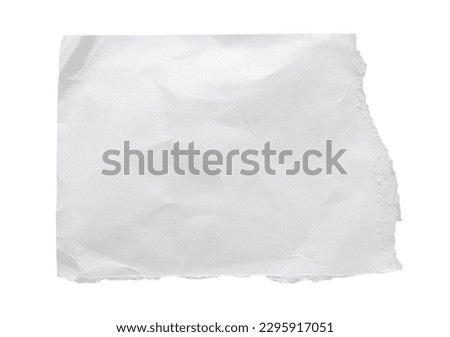 piece of white paper tear isolated on white background Royalty-Free Stock Photo #2295917051