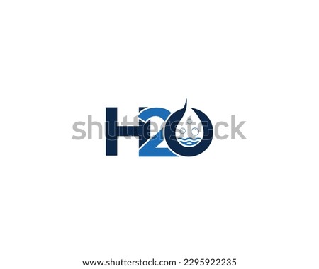 Abstract Letter H2o or H20 Water Bubble Logo Design With Water Wave Symbol Vector Illustration. Royalty-Free Stock Photo #2295922235