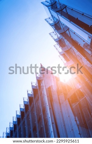 Modern abstract architecture and details background with metal and glass