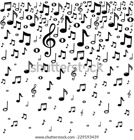 Music notes background.  Vector Illustration