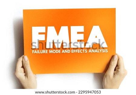 FMEA - Failure Modes and Effects Analysis acronym, business concept on card Royalty-Free Stock Photo #2295947053