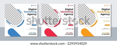 Digital Social Media Banner Design, Modern Social Media Post Template, Marketing, Web, Sale, Vector Illustration