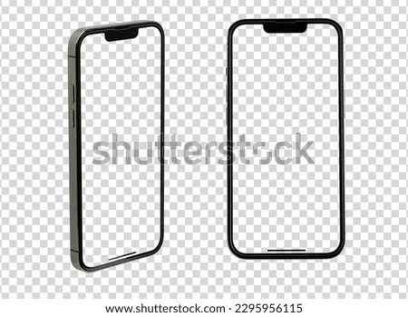 Mockup phone set Transparent -and Clipping Path for PNG isolated , new Mock up screen template for Infographic Business web site design app Royalty-Free Stock Photo #2295956115