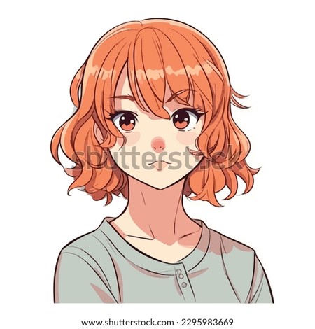 young girl anime style character vector illustration design. Manga Anime girl Hair Faces Cartoon . face young girl anime style character vector illustration design. girl anime female manga cartoon