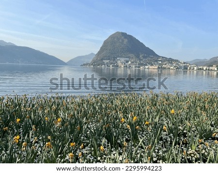 Lakefront in Lugano, Ciani park Royalty-Free Stock Photo #2295994223