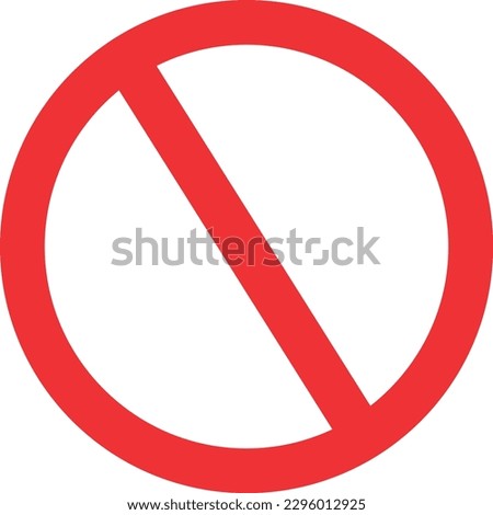 Vector illustration of a symbol of denial and prohibition. Forbidden and access denied. Cancel. Royalty-Free Stock Photo #2296012925