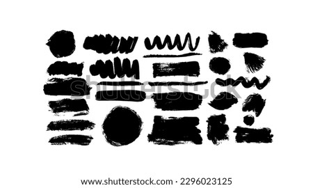 Charcoal pencil curly lines, squiggles and shapes. Grunge pen scribbles collection. Hand drawn vector pencil lines and doodles. Black charcoal or chalk drawing. Rough crayon strokes.