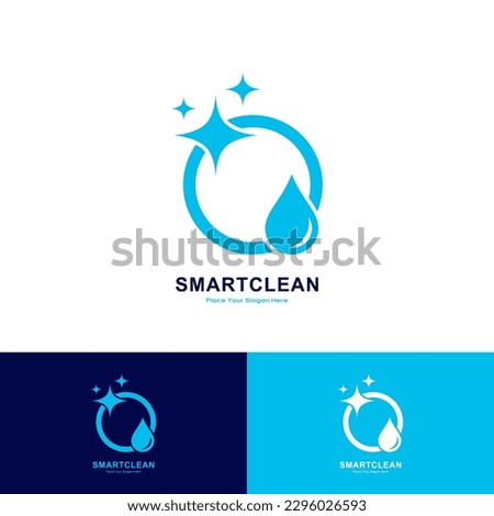 Smart clean logo vector design. Suitable for business, cleaning, housekeeping, laundry, and technology Royalty-Free Stock Photo #2296026593