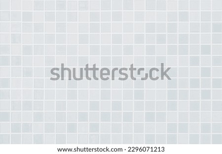 White ceramic wall and floor tiles mosaic background in bathroom and kitchen. Design pattern geometric with grid wallpaper texture decoration pool. Simple seamless abstract surface clean.