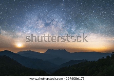 Beautiful milkyway in Doi Chiang Dao mountain in northern of Thailand (Changmai province). Amazing Thailand nature Landscape. popular tourist attraction. Best famouse travel locations.