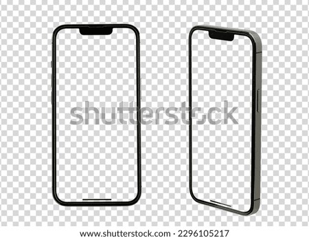 Mockup smart phone 14 generation vector and screen Transparent and Clipping Path isolated for Infographic Business web site design app but