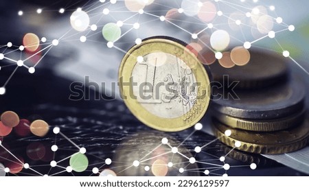 European monetary union, coins and banknotes. One cent to one hundred euros. European Stability Mechanism Royalty-Free Stock Photo #2296129597