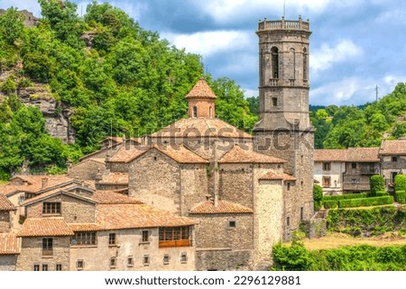 Rupit i Pruit Medieval Catalan village in the subregion of the Collsacabra, Spain Royalty-Free Stock Photo #2296129881