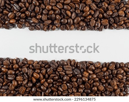 Arabica coffee beans roasted fragrant ready to make coffee that people like to drink placed on the white background looks beautiful
