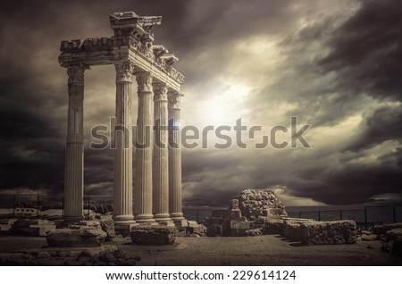 Apollo Temple Ruins -Antalya-Turkey Royalty-Free Stock Photo #229614124