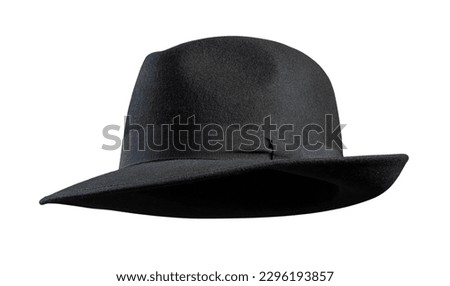 Black Vintage hat isolated on white background Royalty-Free Stock Photo #2296193857
