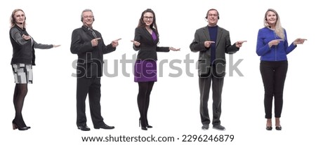group of business people with microphone isolated Royalty-Free Stock Photo #2296246879