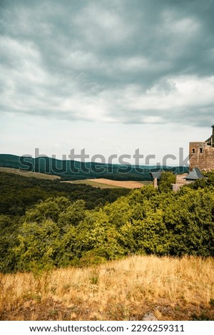 Medieval ruined Holloko castle, UNESCO world heritage site in Hungary. Historical castle in Hungary Mountains
