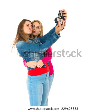 Student women making a selfie