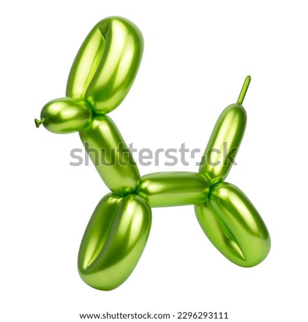 Bright party balloon dog figure isolated on the white background Royalty-Free Stock Photo #2296293111