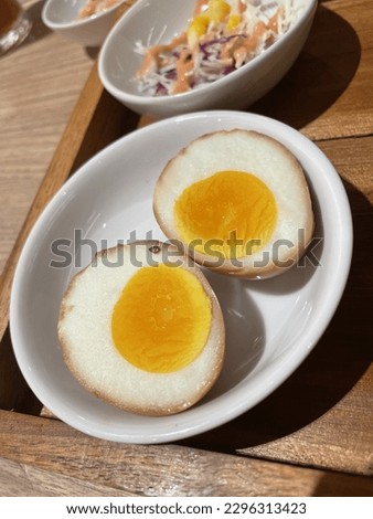 Boiling eggs for just a few minutes produces half-cooked egg yolks called tamago in Japanese