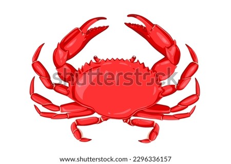 Crab isolated on white background. Vector eps 10. crab vector on sand color background, perfect for wallpaper or design elements Royalty-Free Stock Photo #2296336157