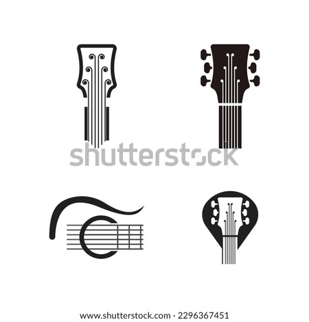 Guitar logo design icon and symbol vector inspiration