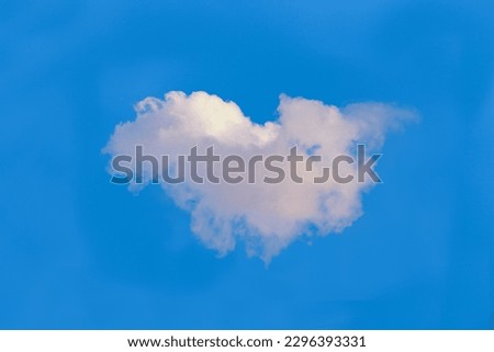 Blue sky with heart clouds background beautiful Blue Sky Background with White Clouds. Picture for Summer Season. cloud shaped heart on bright blue sky.