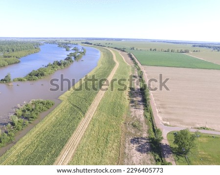 Mississippi River Levee few Feet From Going over In Louisiana Royalty-Free Stock Photo #2296405773