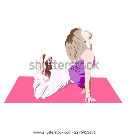 Yoga kid vector art illustration