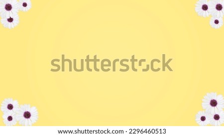 Greeting Card. Yellow background with white flowers at the edges. with free space for text