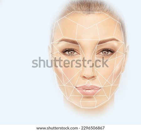 Making Beauty, modifying  face to make it closer to the golden mask Royalty-Free Stock Photo #2296506867