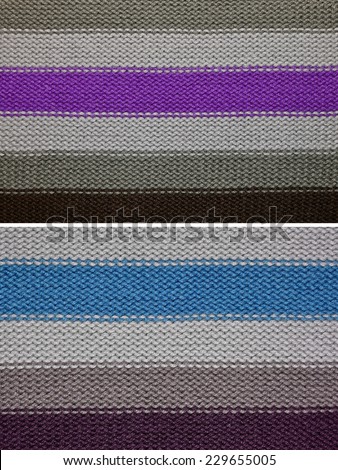 Set Knitted wool texture background