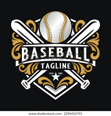 baseball sport logo. with vintage style ornaments. perfect for baseball teams