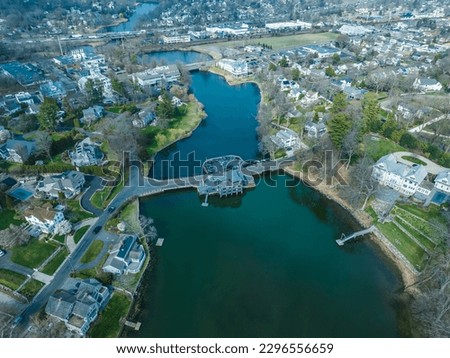 Aerial view of Southport Connecticut Royalty-Free Stock Photo #2296556659