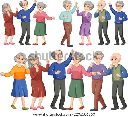 Set of Older Adults Characters illustration