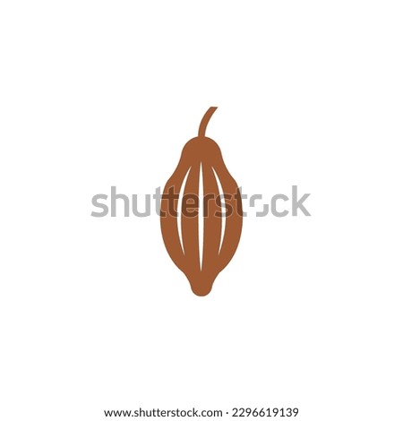 Cocoa Beans Flat Icon On White Background Royalty-Free Stock Photo #2296619139