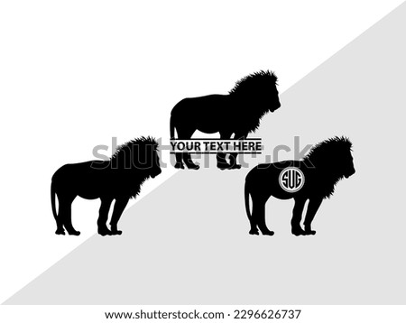 Lion Monogram Vector Illustration Silhouette