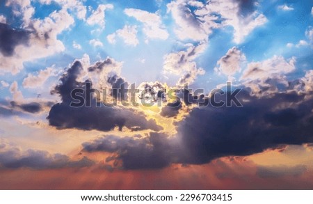 Clouds covered the sun in nature landscape