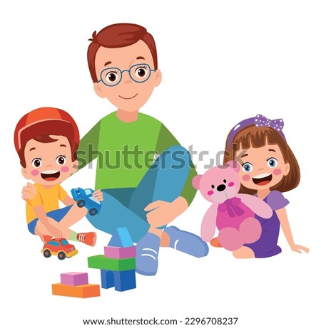 A family playing with toys and a boy and girl