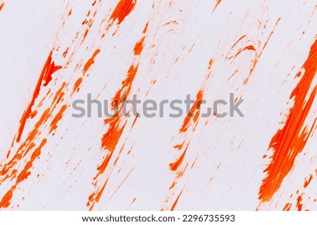 acrylic orange red paint texture background hand made brush on paper