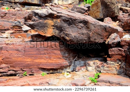 The large stones on the hill isolated.clipping path